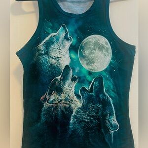 Tie Die Wolf Moon Medium Tank Top
